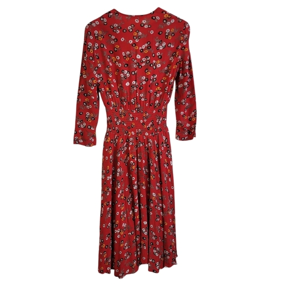 MAJE  V neck Rayelle Flower-print Crepe Dress In Imprime - Picture 4 of 15